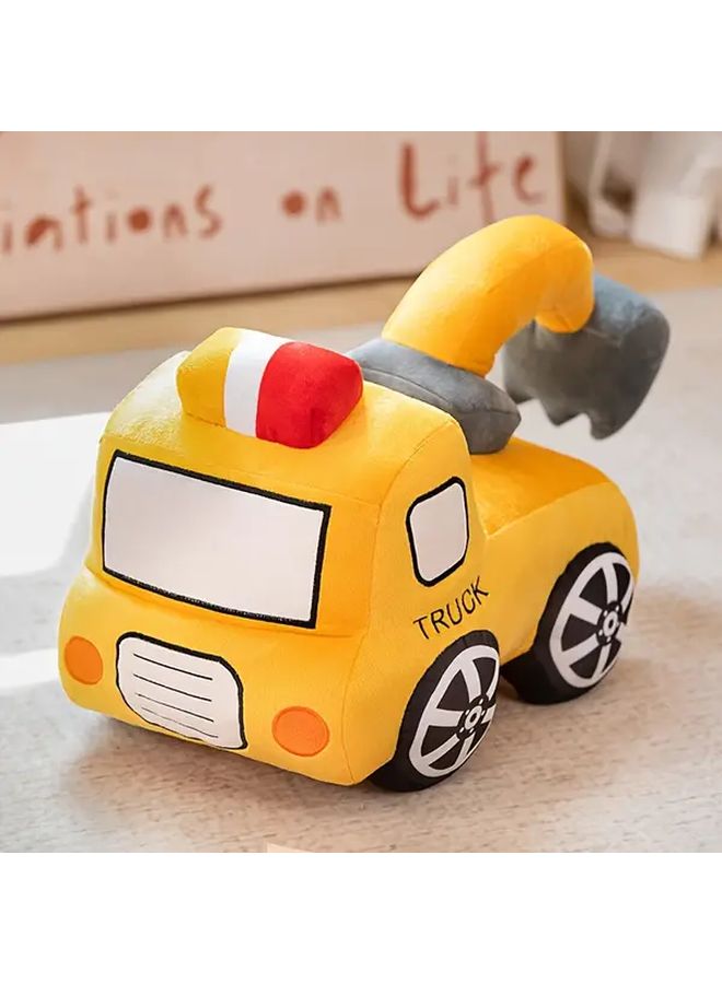 Red Fire Truck And Excavator Plush Toys 28cm Soft Polyester Kids Calming Vehicles Birthday Gift - Image 5